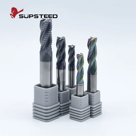 Compact Power CNC Machine Carbide Cutter HRC56 Roughing End Mill for Small Spaces
